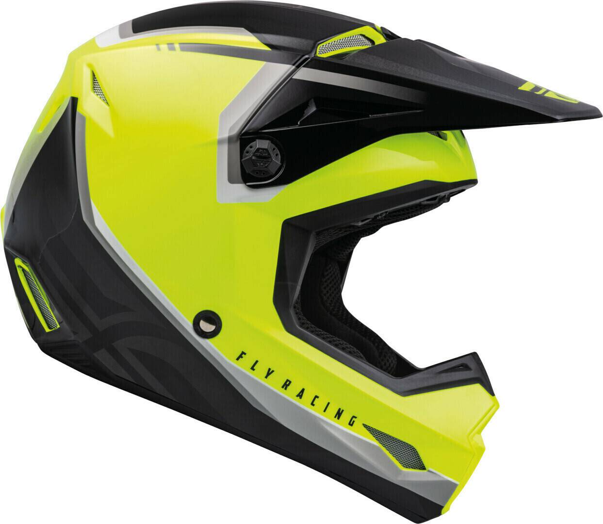 ford Fly Racing Kinetic Vision Youth MX Helmethi-vis yellow/black Fly Racing Kinetic Vision Youth MX Helmet